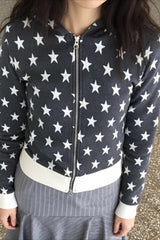 Star Jacquard Zip Hoodie