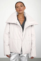 Asymmetrical Turtleneck Cotton Coat