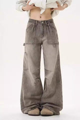 Loose Fit Distressed Floor Length Jean
