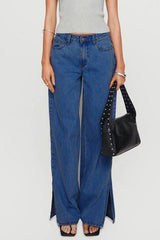Low Rise Wide Leg Split Jean