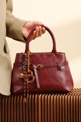 Red Vintage Luxe Handheld Crossbody Everyday Bag