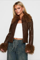 Slim Fit Vintage Leather Coat