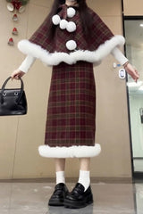 Red Plaid A-Line Christmas Skirt