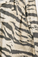 Zebra Print Drawstring Hem Pants