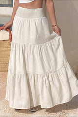 Solid Color Relaxed Fit Boho Skirt