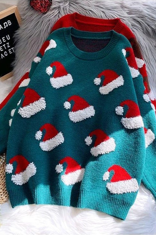 Christmas Sock Snowflake Loose Sweater