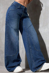 Loose Fit Wide Leg Denim Jean