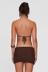 Metal Ring Halter Mini Dress