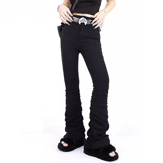 Gothic Ruched Halloween Stacked Pants