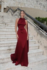 Elegant Cowl Back Party Dress