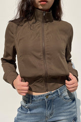 Waist Cinch Pocket Zip Jacket