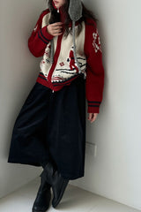 Retro   Double Zip Christmas Cardigan