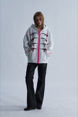 Glitter Gun Graphic Oversized Zip Hoodie