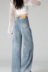 Vintage Crease Distressed Wide Jean