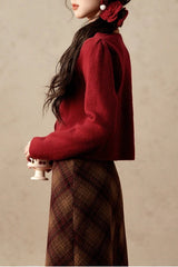 Short Knit Cherry Detail Christmas Cardigan