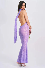 Fantoye Transparent Print Maxi Dress