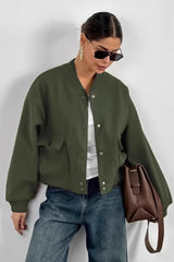 Red Angora Stand Collar Jacket