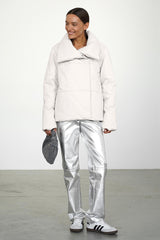 Asymmetrical Turtleneck Cotton Coat