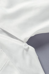 White Cutout Back Tie Blouse