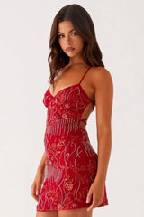 Sequin Backless Bodycon Slip Dress