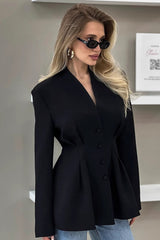 Slim Fit V Neck Blazer Coat