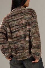 Colorful V Neck Striped Knit Sweater