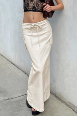 Slim-Fit Cargo Cotton Skirt