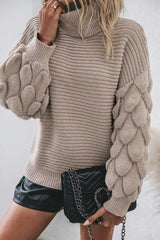 High Neck Pullover Knit Sweater