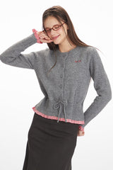 Contoured Cropped Knit Cardigan