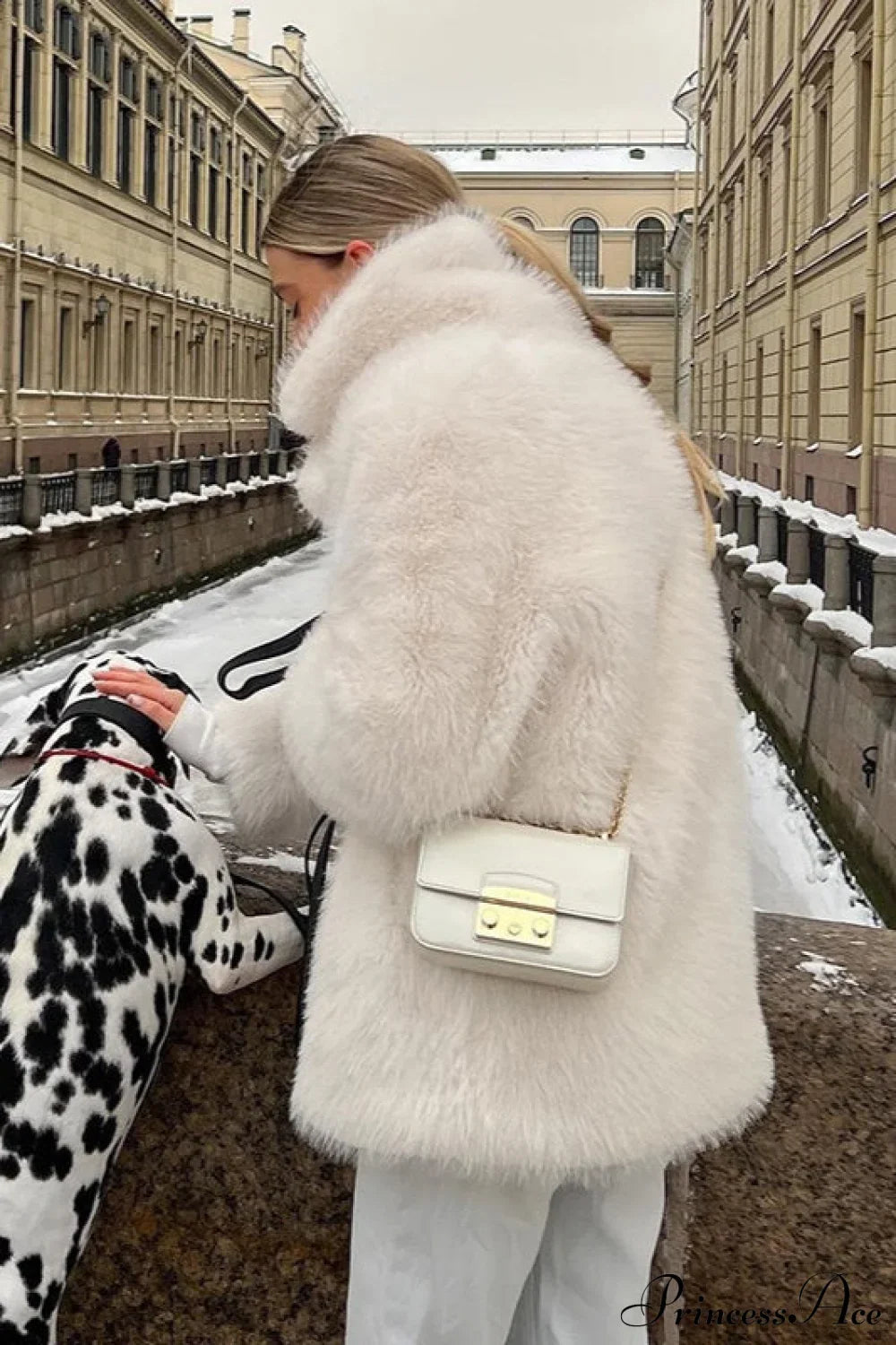 Eco Faux Fur Solid Chic Cropped Coat