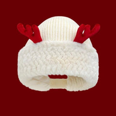 Reindeer Plush Knit Earflap Christmas Hat