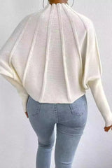 Half Turtleneck Batwing Knit Sweater