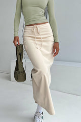 Slim-Fit Cargo Cotton Skirt