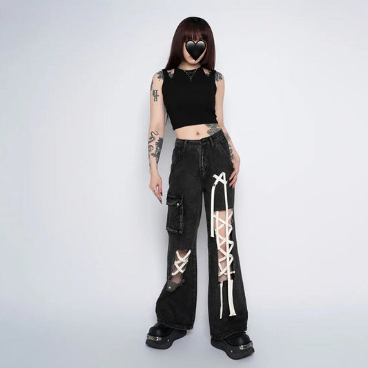 Grunge Halloween Ripped Hole Pants