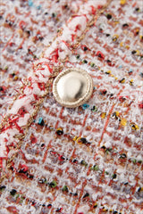 Round Neck Tweed Blend Christmas Outerwear