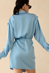 Asymmetric Satin Mini Dress