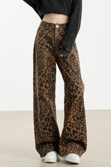 Leopard Print Wide Leg Jean