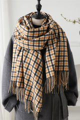 Checkered Thermal Shawl Christmas Scarf