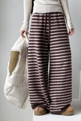 Striped Knit Thickened Casual Pants