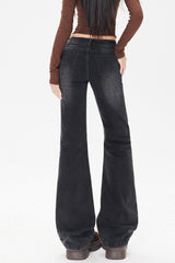 Washed Whisker Slim Straight Jean