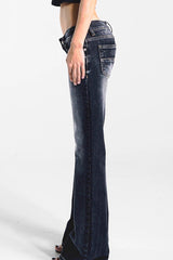 Low Rise Washed Slim Flare Jean
