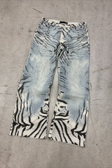 Tiger Graphic Washed Wide Leg Jeans