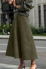 Suede Knit High-Waist Skirt