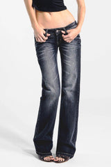 Low Rise Washed Slim Flare Jean