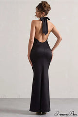 Halter Neck Sheath Formal Party Dress