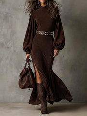 Harriet | Vintage Lantern-Sleeve Midi Dress