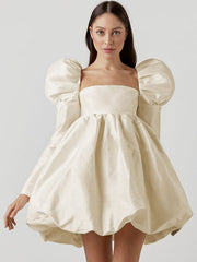 Streetwear Party Backless Y2K In - Gown Long With Elegant Folded Mini Puffy Dresses Ball Women For