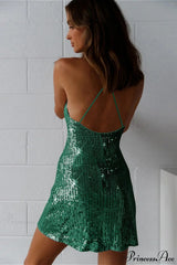 Sequin Bodycon Backless Party Dress