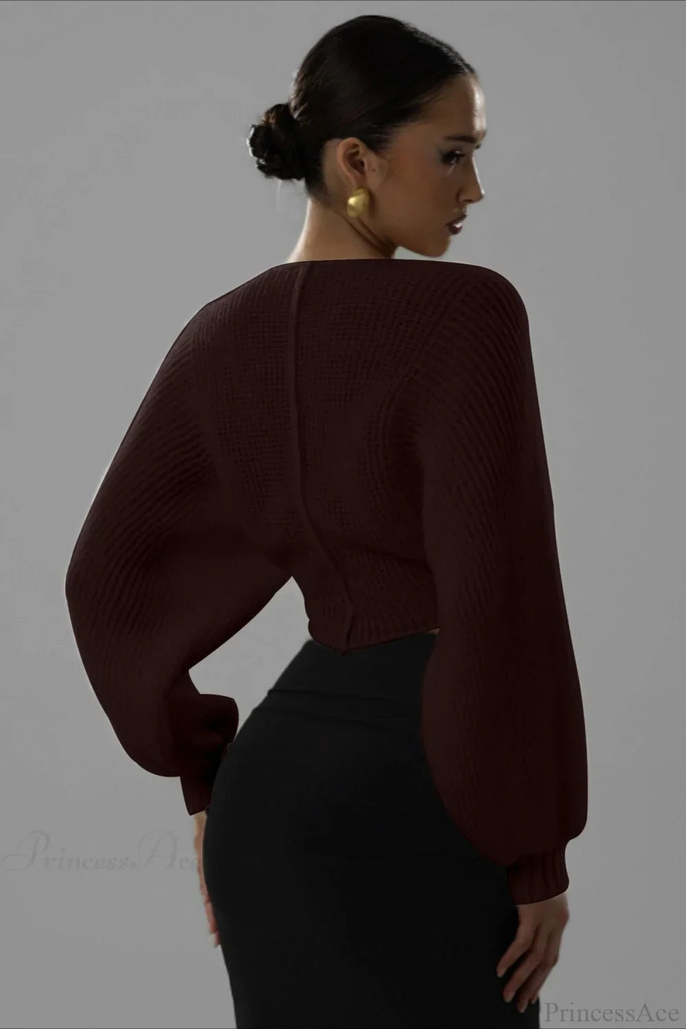 Stylish Sexy V-neck Cropped Sweater