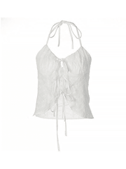 Tie Strap Broderie Lace Corset Top Tops&Tees